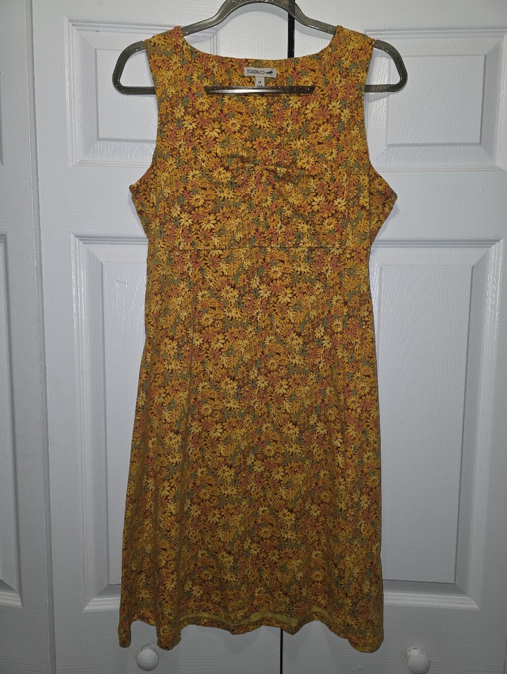 Toad & Co Orange And Yellow Floral Midi Dress Size M